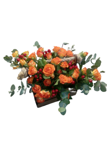 коробка из кустовых роз